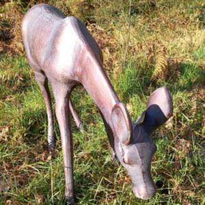 ประติมากรรมกวางเรนเดียร์สีบรอนซ์ ของตกแต่งคริสต์มาส อุปกรณ์จัดงาน - Product Image 2