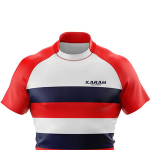 Maillot de rugby respirant à séchage rapide, vente en gros, haute qualité, prix raisonnable, manches courtes, 100% polyester, fabriqué au Pakistan - Product Image 3