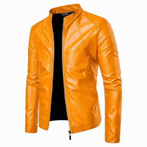 เสื้อแจ็คเก็ตหนังสังเคราะห์ผู้ชาย Proventure Industry รุ่น PI-MLJ-185 ขายส่ง สไตล์ลำลองเท่ๆ สำหรับนักขี่มอเตอร์ไซค์ บริการ OEM พร้อมโลโก้ด้านหน้า - Product Image 1