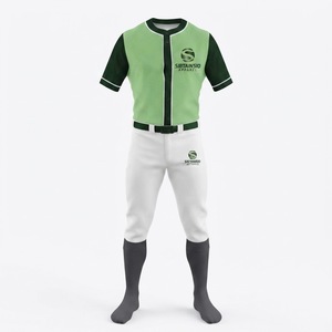 Conjunto de Uniforme de Béisbol Personalizado para Equipos Juveniles y Adultos, Jersey con Botones, Pantalones, Nombre, Número, Logotipo, Sublimación Completa, MOQ Bajo - Product Image 2