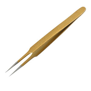 Pince à épiler professionnelle Harrat Group Premium Beauty pour cils et sourcils, en acier inoxydable, pointe incurvée 10 mm, précision durable - Product Image 2
