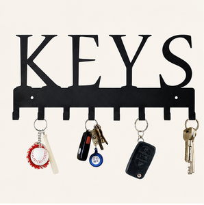 Modern Matte Black Metal <b>Key</b> Holder For <b>Wall</b> Decorative Entryway Organizer With 8 Heavy-Duty <b>Hooks</b> Nail-Free Home <b>Wall</b> Mounted - Product Image 3