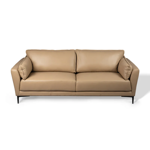 Premium High End Modern Simple Genuine Leather Three-Seat Living Room <b>Sofa</b> with High Legs and High Density <b>Sponge</b> Filling - Product Image 4