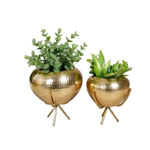 Luxury Copper Hammared Finish Planter Tall Gold Metal Stand Indoor <b>Plants</b> Hotel Lobby Villa Office & Premium Interior <b>Decoration</b> - Product Image 1