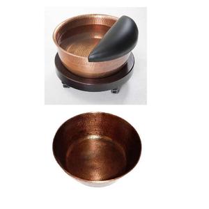 Moderno Tazón de Pedicura de Cobre Bold Blossom, Forma Redonda con Reposapiés Negro, Decoración para Baño Interior, Diseño Duradero BB0020101 - Product Image 6