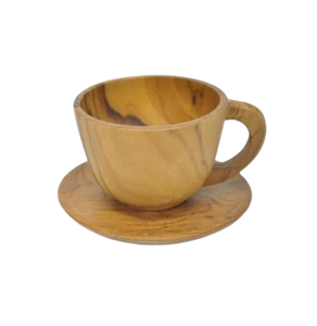 <b>Tea</b> <b>Cup</b> <b>Saucer</b> Wooden Drinking <b>Cups</b> Tabletop Dining Double Wall <b>Tea</b> <b>Cups</b> With Handle <b>Tea</b> & Espresso Supplies - Product Image 2
