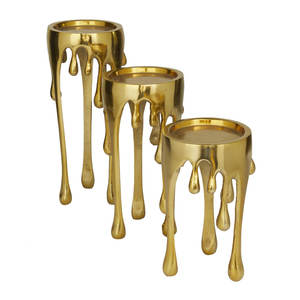 Melting Style Gold Candle Holder Stand For Home Decor Creative <b>Table</b> Centerpiece Display Shelf Or Console <b>Table</b> Accent - Product Image 3