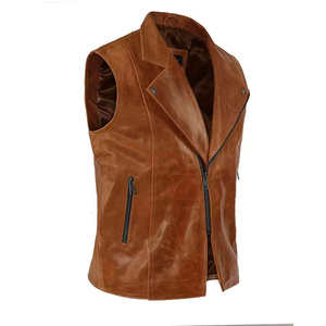 Gilet de moto en cuir personnalisé 2026 pour homme, coupe-vent, imperméable, grande taille, équipement de protection fabriqué au Pakistan - Product Image 3