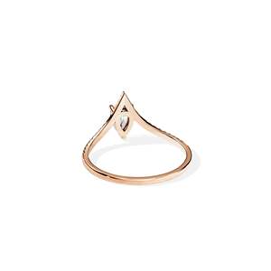 14k Gold Pear Cut Diamond Engagement Ring Prong Setting Women's Floral Style - Product Image 4