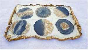 Collection de sous-verres classiques en résine époxy et bois, faits à la main, design personnalisé, diamètre 300 mm, couleur personnalisée, artisanat de haute qualité, café, thé, haut de gamme - Product Image 4