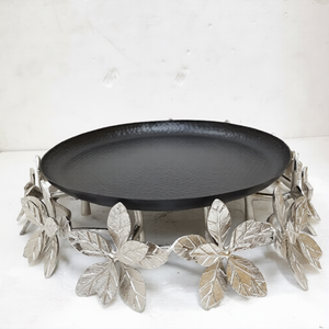 ฐานวางเค้กเรซิ่นอีพ็อกซี่ทรงกลมลายใบไม้โลหะ สำหรับงานวันเกิด งานแต่งงาน จัดแสดงขนมหวาน - Product Image 1