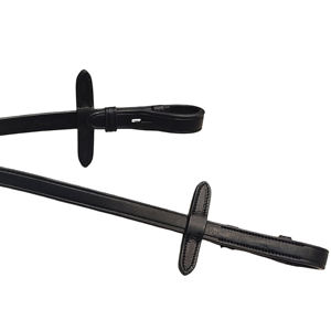 Cordes de dressage en caoutchouc Bio Grip avec poignée en caoutchouc, 54 pouces de long, pour le saut d'obstacles et le dressage, noires - Product Image 2