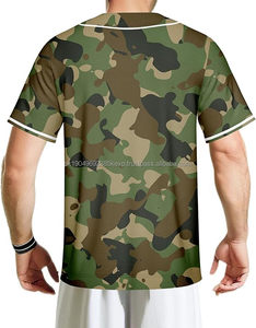 <b>Men's</b> 100% Polyester Baseball Jersey Solid <b>Print</b> Plain Casual Button Down Short Sleeves T-<b>Shirt</b> Sports Uniform S-2XL - Product Image 4