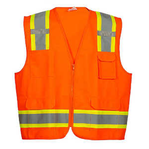 Premium 100% Poly Knit Hi Vis Gilet de Sécurité Haute Visibilité Orange Fluorescent 4X-Large - Product Image 1