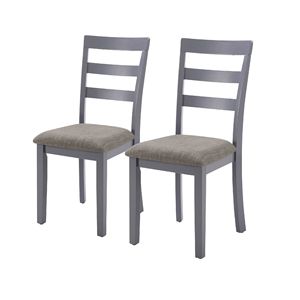 Set di sedie da pranzo in stile fattoria 2 sedie da cucina in legno massello con gambe alte scaletta posteriore antiscivolo piedi robusti da pranzo - Product Image 1