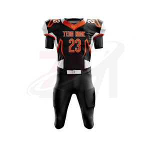 Conjunto de Uniforme de Fútbol Americano para Hombre, Jersey y Pantalones Negros y Naranjas, Número 23, Impresión por Sublimación, Poliéster Transpirable, Talla Adulto - Product Image 1