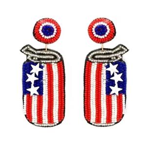 Pendientes de bordado de cuentas hechos a mano para mujer, elegantes pendientes de diseño único con cuentas, regalos para fiestas de mujer, con cuentas de caña. - Product Image 2