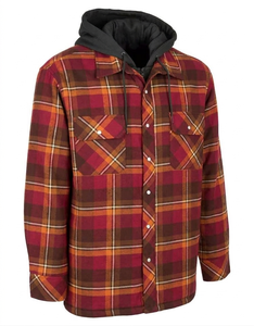 <b>Men</b>’s Plaid Flannel Hoodie Shirt <b>Jacket</b> Custom OEM ODM Wholesale Hooded Shirt Coat Casual Winter Wear Manufacturer Pakistan - Product Image 4