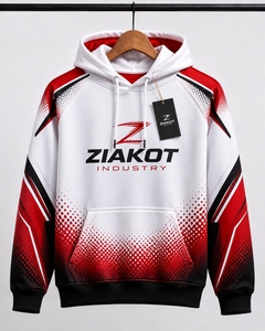 Sweat-shirt à capuche sport 3D personnalisé avec motif graffiti éclaboussures, blanc-bleu clair-noir, vente en gros directe pour l'industrie - Product Image 3