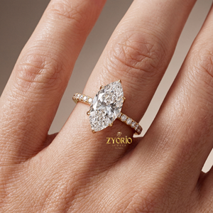 Marquise Cut Lab Grown Zircon 1 CT VVS2 EFG Color Luxury Engagement <b>Ring</b> Sterling <b>Silver</b> Claw Setting <b>Solitaire</b> Wedding Band - Product Image 4