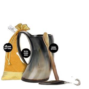 Craftshub Tasse en corne de boeuf faite à la main écologique de 12 pouces Style médiéval authentique Finition brillante naturelle Boissons chaudes/froides Promotions - Product Image 5