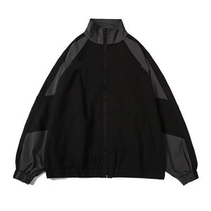Custom Lightweight Windbreaker Zip Men's <b>Jacket</b> Nylon <b>Camo</b> Cut Sew Boxy Waterproof Stand Collar Manufacturer Outdoor Sports - Product Image 2