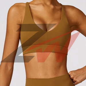 Haut de sport respirant et coloré pour femme, soutien-gorge de sport à col rond et bretelles, sans coutures, pour le fitness et le yoga - Product Image 3