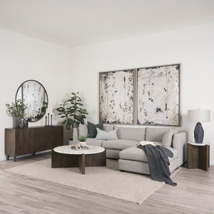 Mesa de Centro de Mármol Ecológica Hecha a Mano de Lujo con Base de Madera de Teca Sólida, Diseño Minimalista para Sala de Estar Moderna - Product Image 3