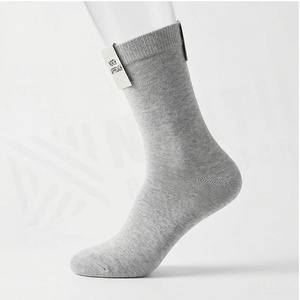 North Approach Crew <b>Socks</b> Gray Solid Color Breathable Cotton Adults Spring Casual Wear - Product Image 3