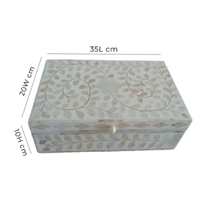 Caja de Joyería Vintage NEHA ENTERRISES con Incrustaciones de Hueso, Organizador de Almacenamiento Hecho a Mano, Diseño Único de Mosaico Artístico, Capacidad Personalizable para - Product Image 4