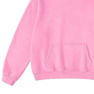 Sudadera con capucha rosa para mujer, de color sólido, forro polar, informal, con bolsillos, corte regular, para otoño. - Product Image 6