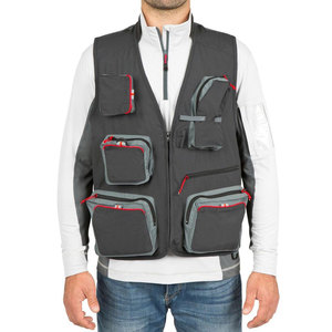 Chaleco Gris para Hombre con Múltiples Bolsillos y Cremallera, Transpirable, Informal, Estilo Primavera, Diseño con Cuello Alto - Product Image 1