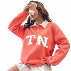 Sudadera con capucha para mujer, de forro polar grueso, 100% algodón, estilo oversize, elegante, suave, para estar en casa, con logo frontal. - Product Image 6