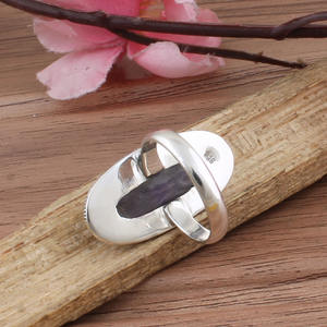 Bague en argent sterling 925 avec charoïte naturelle violette pour femme, pierre rare, bijou de mariage classique, vente en gros - Product Image 5