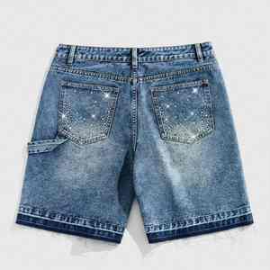 Shorts en jean pour homme, style streetwear, lavage vintage personnalisé, respirant, séchage rapide, 100% coton, été, fabriqué par un fabricant de denim - Product Image 3