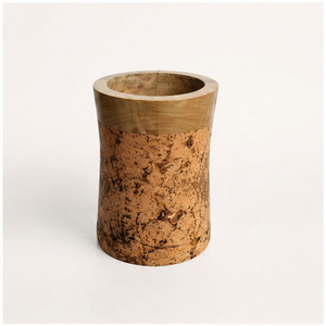 Florero de Madera Artesanal Rústico Moderno con Incrustaciones de Cobre, Centro de Mesa Decorativo para Sala de Estar u Oficina - Product Image 1