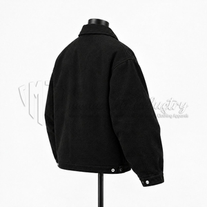 Chaqueta Negra con Cierre para Hombre, Chaqueta Casual para Trabajo, Ropa Exterior Minimalista de Estilo Urbano, Logotipo Personalizado, Fabricante OEM - Product Image 4