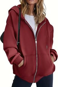 Womens Streetwear Oversized Full <b>Zip</b> Hoodie Custom Logo Premium Cotton Fleece Manufacturer Private Label Supplier - Product Image 4