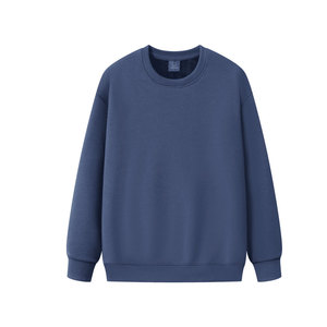Sweat-shirt à col rond unisexe, surdimensionné, couleur unie, 100% coton, tricoté, décontracté, pour l'automne - Product Image 3