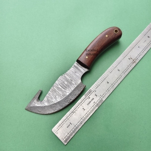 Cuchillo de Caza y Camping de Acero de Damasco Hecho a Mano de la Mejor Calidad con Mango de Madera, Cuchillos de Supervivencia para Exteriores - Product Image 5