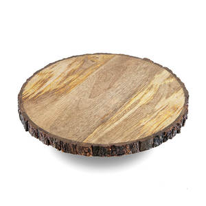 Rustic <b>Wood</b> <b>Slice</b> Cake Stand Natural Tree Bark Round Wooden Serving Tray Dessert Platter for Wedding Party Birthday Decor Stand - Product Image 1