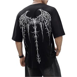 T-shirt imprimé pour homme de haute qualité, style streetwear, épaules tombantes, design graphique personnalisé, impression sérigraphique - Product Image 1