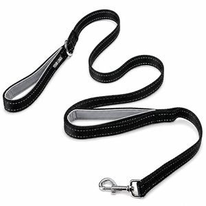 Double Handle Reflective <b>Dog</b> <b>Leash</b> OEM ODM Custom Logo Heavy Duty Nylon Pet Walking <b>Leash</b> Direct Manufacturer - Product Image 1