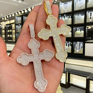 สร้อยคอจี้พระเยซูขนาดใหญ่ ดีไซน์ทันสมัย ทำจากเงินแท้ 925 ชุบโรเดียม ประดับเพชรเลี้ยงในห้องปฏิบัติการ สไตล์คริสเตียน ขายส่ง - Product Image 4