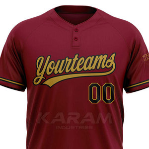 Nouveau design personnalisé, maillot de baseball à deux boutons, haute qualité, séchage rapide, respirant, 100% polyester, vente en gros, best-seller - Product Image 5
