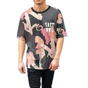 High Quality Sublimation Custom Full Color Printing 100% Cotton Formal Woven Oversized 280 Grams Plus Size Drop Shoulder Men Tee - Product Image 1