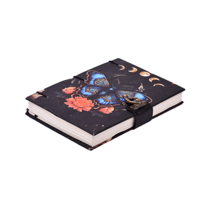 Cuaderno Artístico A5 con Diseño de Mariposa y Fases Lunares, con Candado y Tapa Dura |   Diario de escritura de doble cara de 200 páginas, libro premium para regalo - Product Image 1