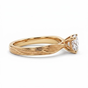 Bague de fiançailles pour femme en or plaqué or avec diamant de laboratoire taille marquise en platine, style tendance - Product Image 4