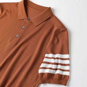เสื้อโปโลขายดี ราคาถูก ดีไซน์ใหม่ สีพื้น ผ้าฝ้าย แขนสั้น เสื้อโปโลผู้ชาย สั่งทำโลโก้ ใส่สบายๆ - Product Image 3