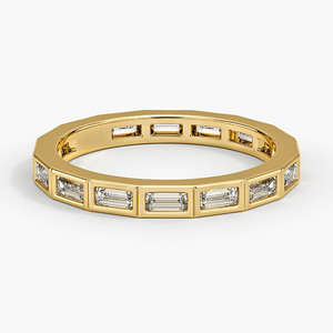 Anillo de Diamantes con Corte Baguette y Engaste Completo en Bisel LR - Product Image 1